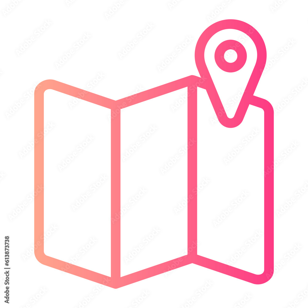 map location gradient icon map location gradient icon