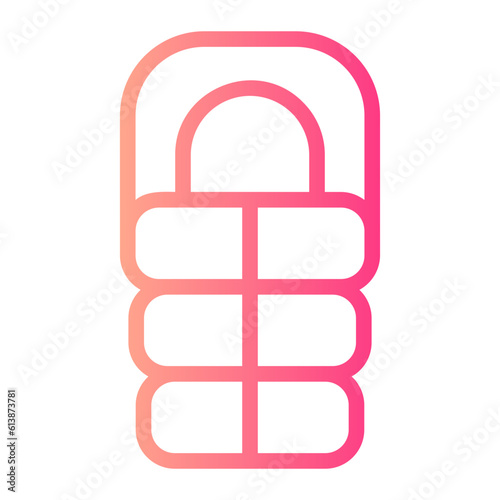 sleeping bag gradient icon photo