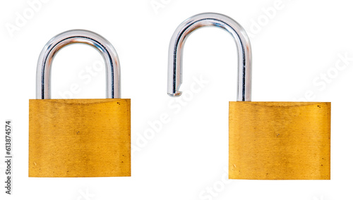 open and locked padlock photo