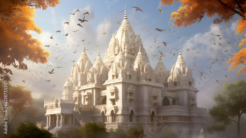 Hindu temple design, hindu temple, generated AI