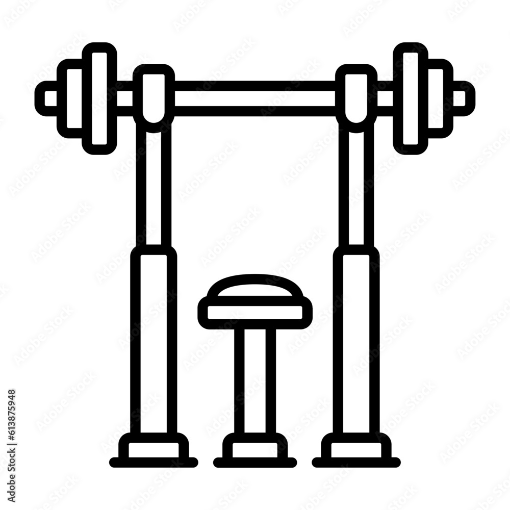 Home Gym weight training bench vector icon design, Healthy lifestyle symbol, Calisthenics sign, Circuit training equipment stock illustration, Bench Press with Stool concept Home Gym weight training bench vector icon design, Healthy lifestyle symbol, Calisthenics sign, Circuit training equipment stock illustration, Bench Press with Stool concept