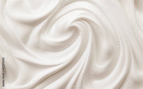 Real photo of milk circle ripple, drop of splash water waves, top view, texture surface for template. cream. AI, Generative AI