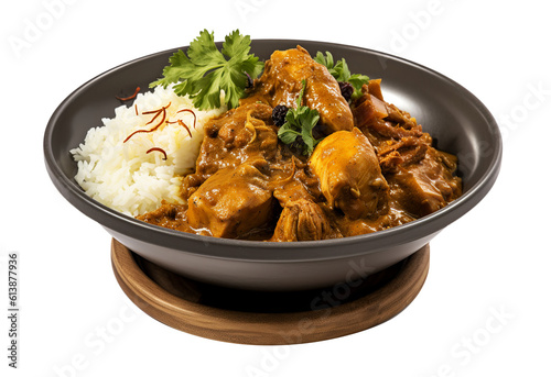 South african chicken curry on transparent background. Generative AI.