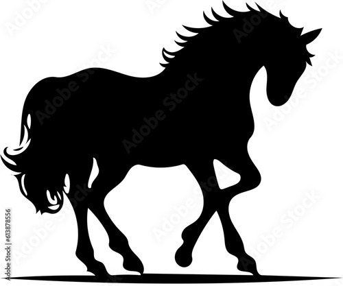Horse logo design in black, vector illustration of a stallion 