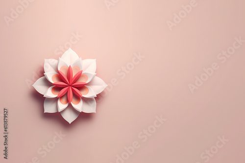 Wunderschöner Hintergrund mit einer Blume in rosa als Wanddekoration und Druckvorlage, ai generativ © www.freund-foto.de
