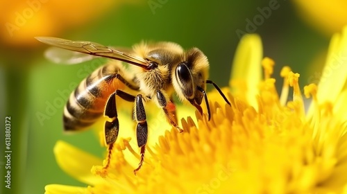  bees eat flower pollen. Generative AI