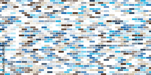 Background of brick wall texture. Colorful mosaic brick wall pattern