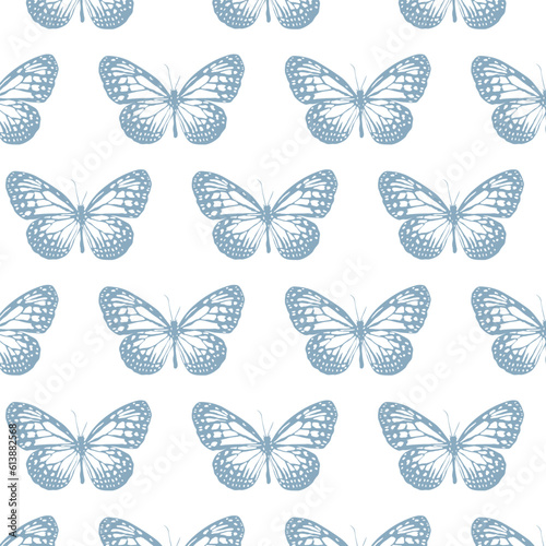 Hand drawn butterflies seamless pattern. Retro vintage style. Vector illustration. © Nataliia Shelyaga