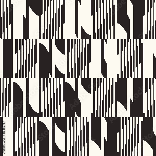 Monochrome Art Deco Stripes Pattern