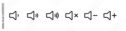 Εκτύπωση καμβά Sound icon. Volume button icons. Sound audio button icon