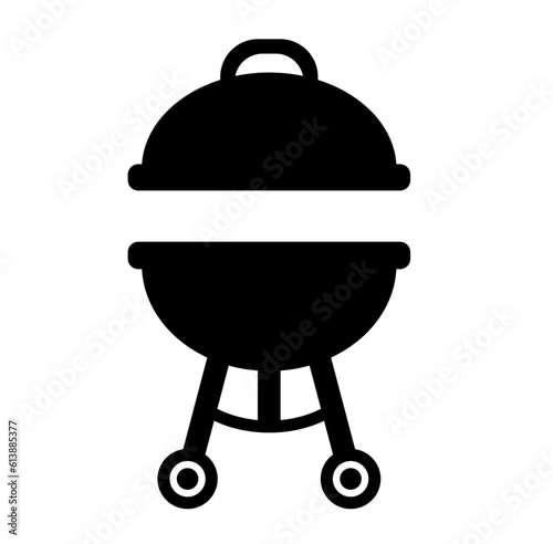 Portable grill camping vacation silhouette 