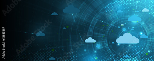 Abstract background image, cloud connection communication concept with advanced technology.