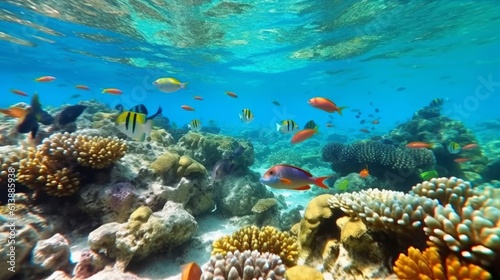 Underwater shot of the life in the sea with vibrant colors