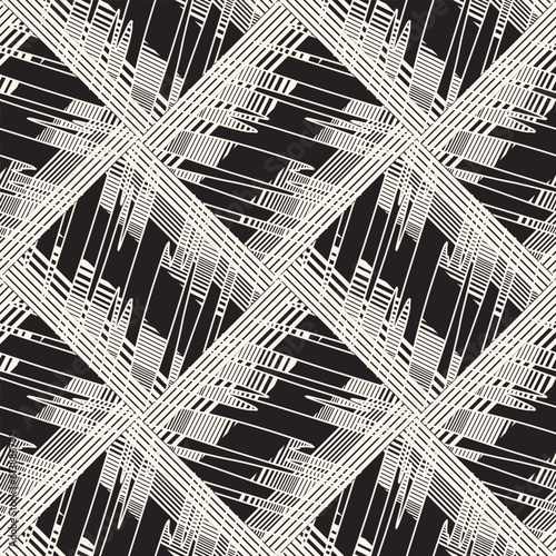 Monochrome Glitch Effect Textured Checked Pattern