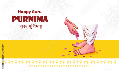 Vector Illustration for the celebration of Indian festival Guru Purnima.