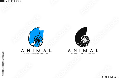 Nautilus Pompilius logo. Abstract shell