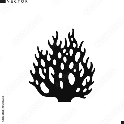 Coral silhouette. Abstract reef vector