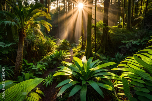 tropical jungle  forest plants that grow wild and fertile