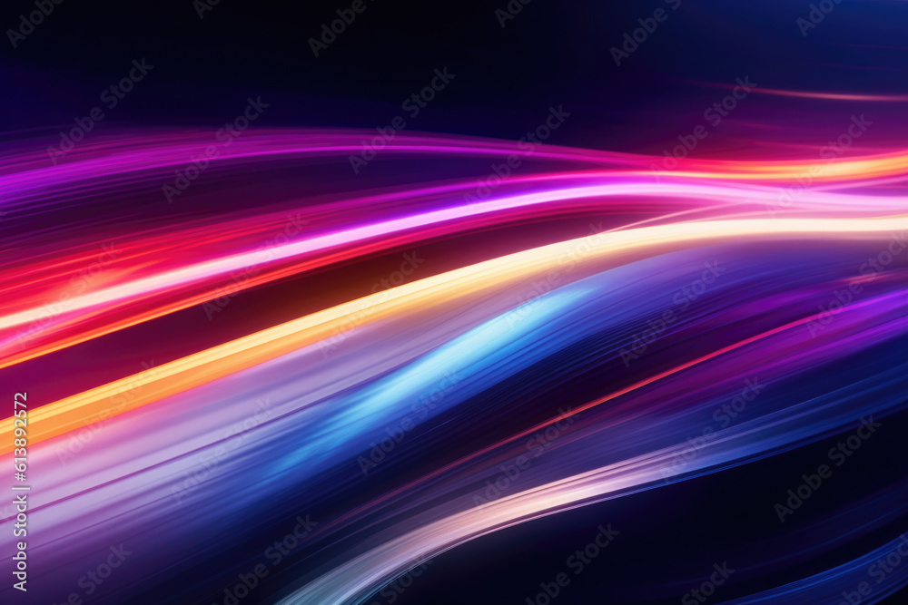 Abstract Neon Lights in Motion Vibrant Long Exposure Delight