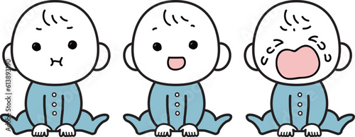 赤ちゃんの表情イラストセット