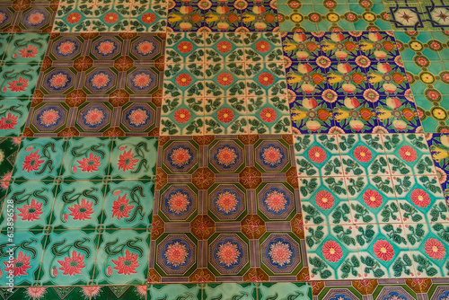 Tiles detail in Shwezigon Pagoda photo