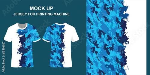 The blue army pattern sports jersey design for sublime printing machines