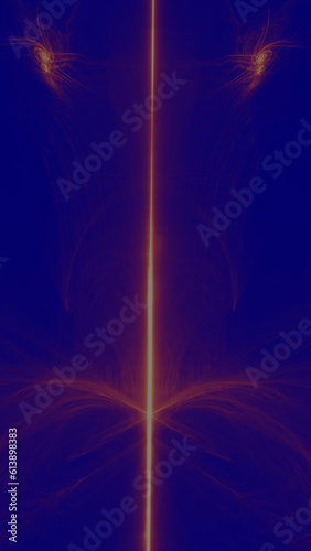 Abstract blue background, motion line graphics. fractal elements Swirling in circles like a vortex, bright red, hot, like a flame.