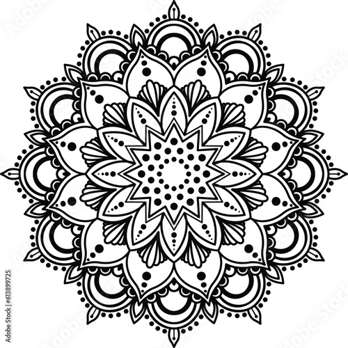 Simple creative mandala design for coloring. Vector floral mandala design.