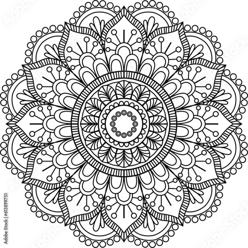 Simple creative mandala design for coloring. Vector floral mandala design. photo