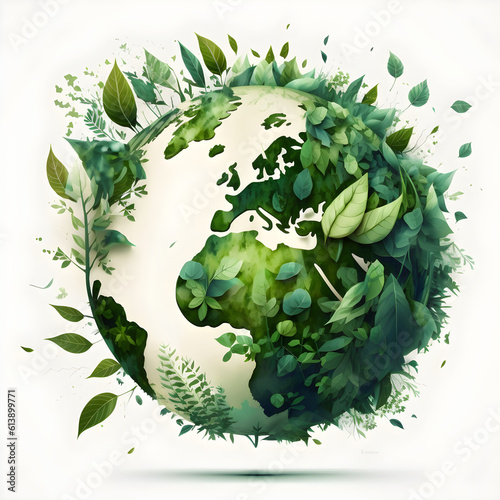 World environment and earth day concept with globe, nature and eco-friendly environment