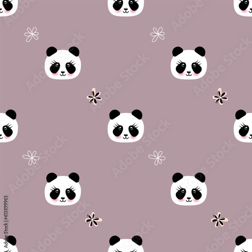Fototapeta Naklejka Na Ścianę i Meble -  seamless pattern with pandas