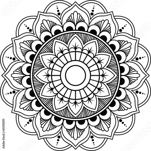 Simple creative mandala design for coloring. Vector floral mandala design. photo