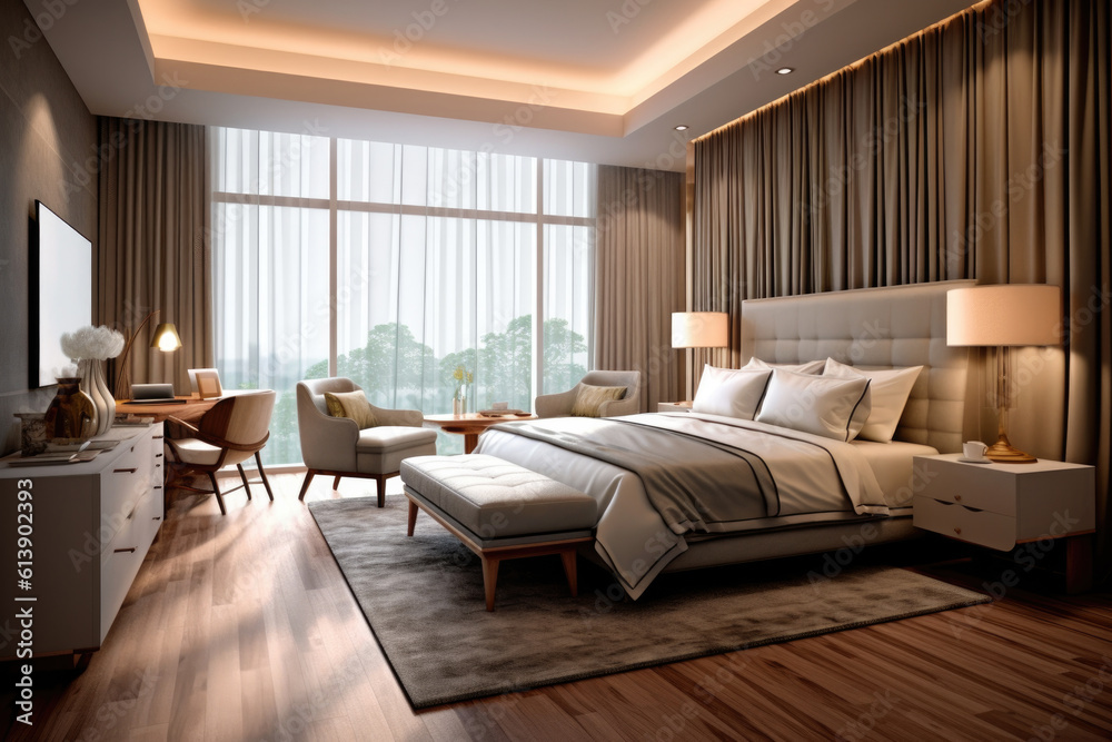 Presidential Suite Serenity: Elegant Wood-Infused Luxury