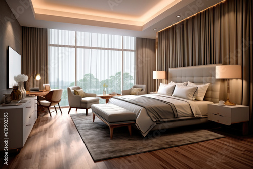 Presidential Suite Serenity: Elegant Wood-Infused Luxury