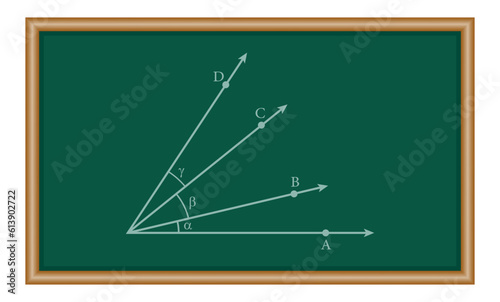 Three adjacent angles with same vertex and side. Mathematics resources for teachers and students.