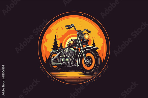 motorcycle modern need logo concept vector illustration black background.