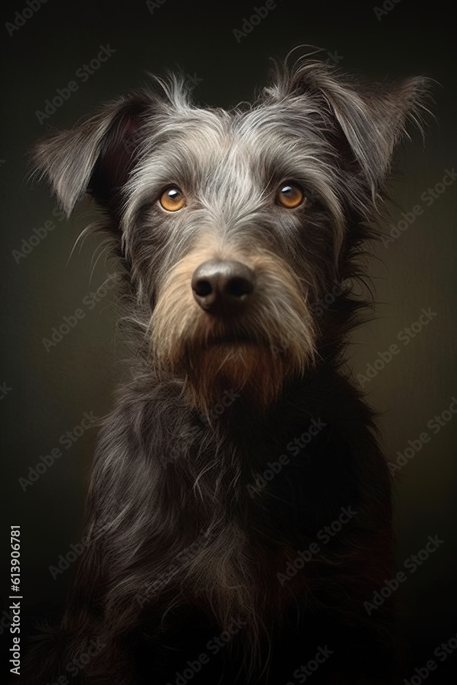 Cute photographic portrait of a dog