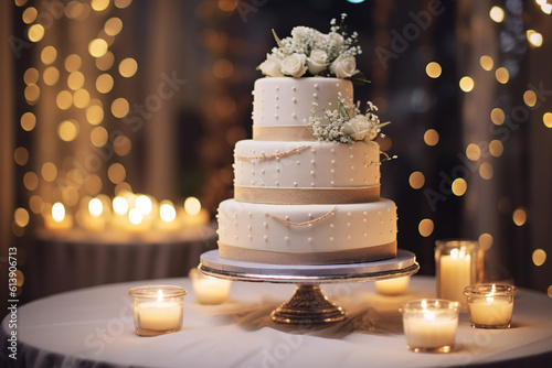 Beautiful modern and minimalist wedding cake photo