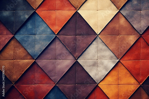 Tiled Flooring Background with Geometric Shapes and Patterns.