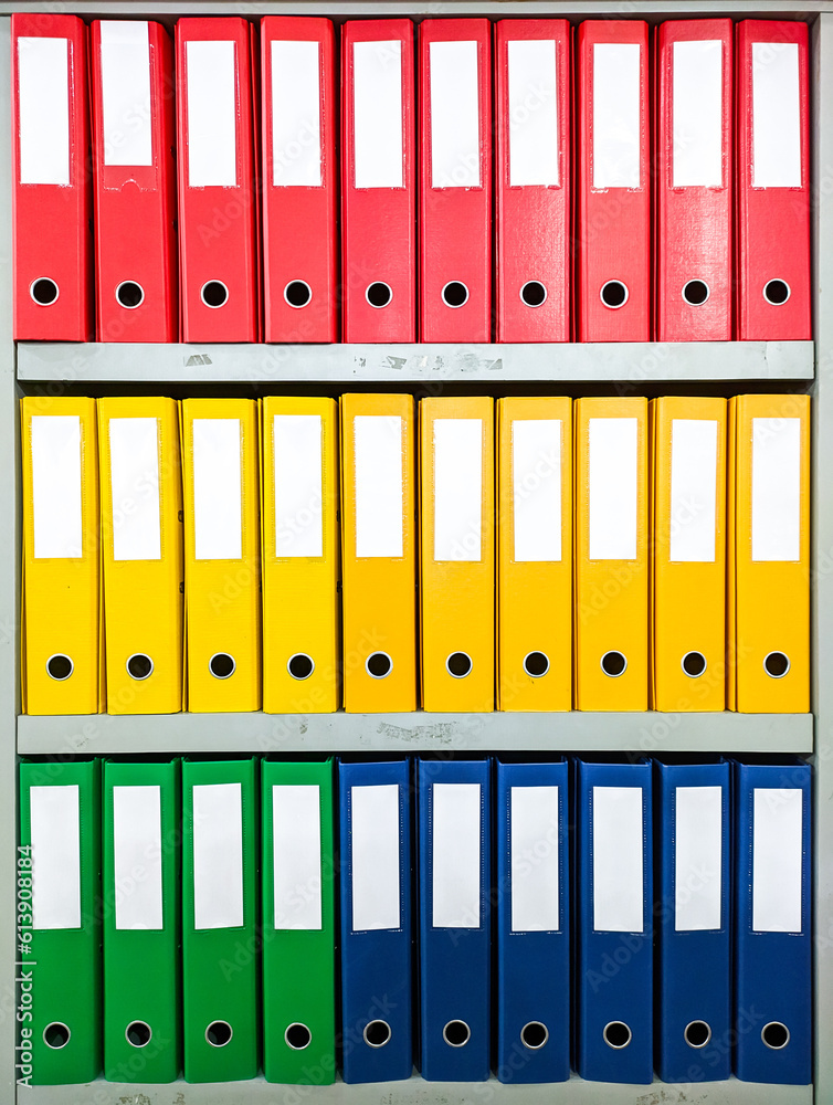 colorful organizers neatly displayed to store important files or documents