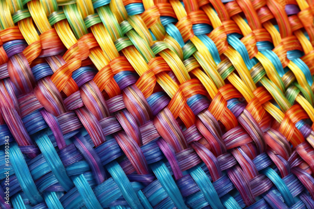 Fototapeta premium Colorful Woven Textile Background with Intricate Pattern and Texture.