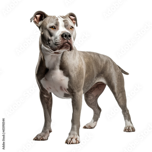 American pitbull terrier isolated on transparent background.