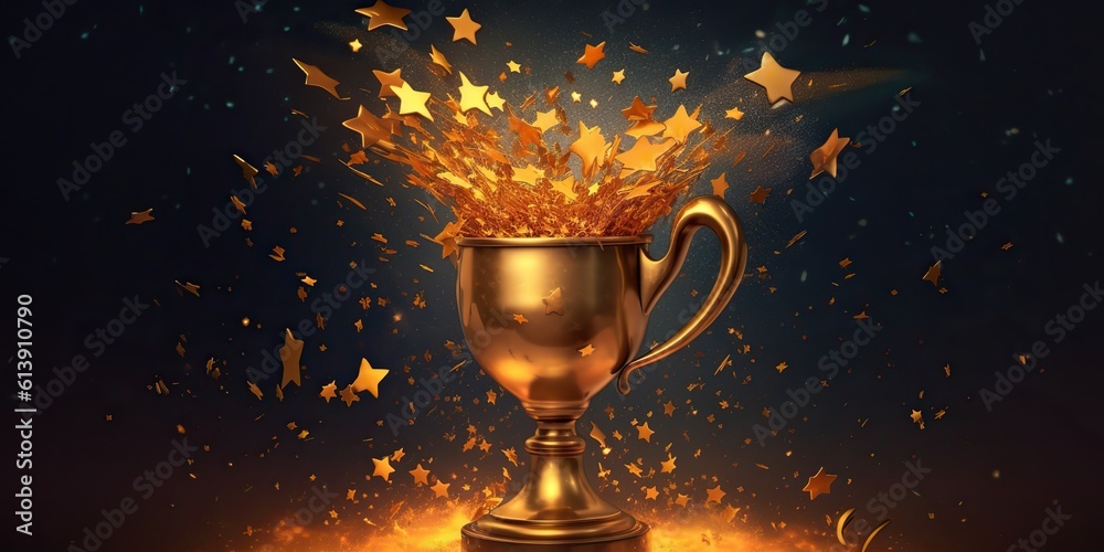AI Generated. AI Generative. Winner champion success gold trophy. Business leader sport championship motivation. Graphic Art AI Generated. AI Generative. Winner champion success gold trophy. Business leader sport championship motivation. Graphic Art