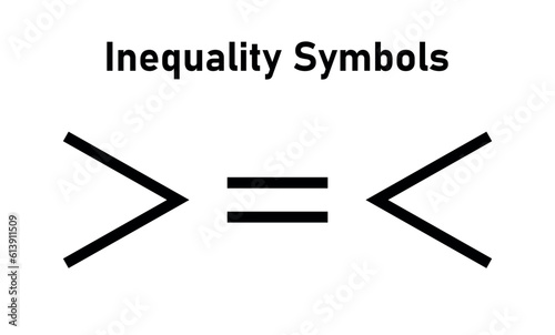 Less than greater than and equal symbol in mathematics. inequality symbols. Mathematics resources for teachers and students.