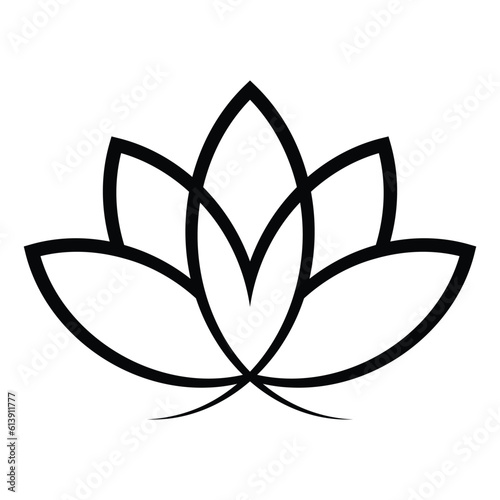 Abstract lotus vector icon design. Floral flat icon.