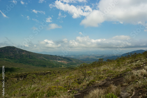 landscape with  valley and clouds