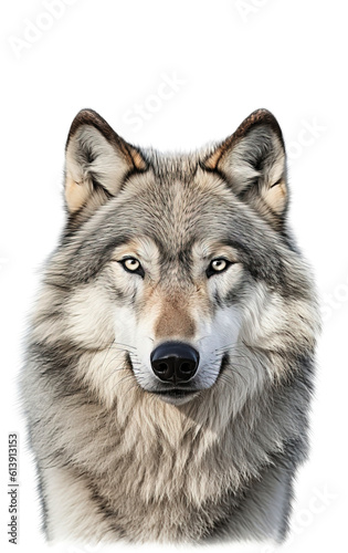Wolf portrait in watercolor style  PNG background
