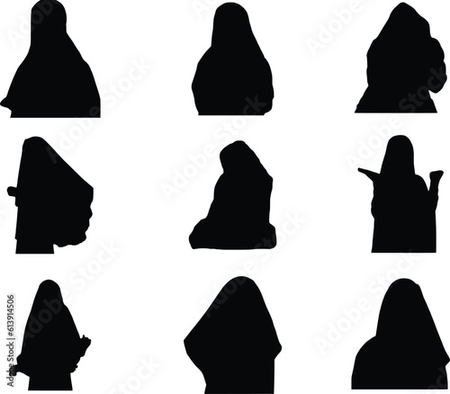 Arab woman in hijab vector Illustration, Muslim girl wearing hijab vector design