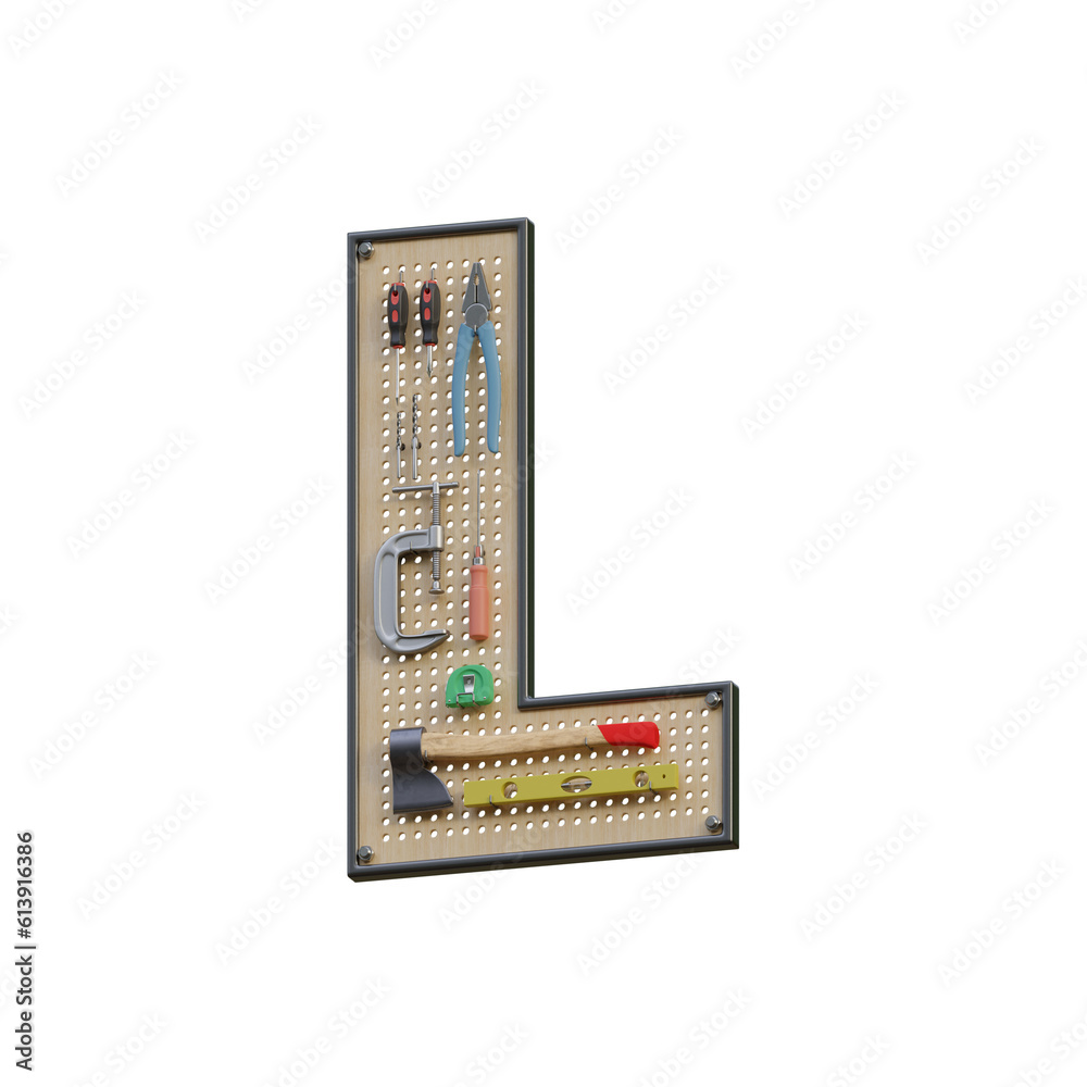 Industrial Tools 3D Alphabet or PNG Letters Industrial Tools 3D Alphabet or PNG Letters