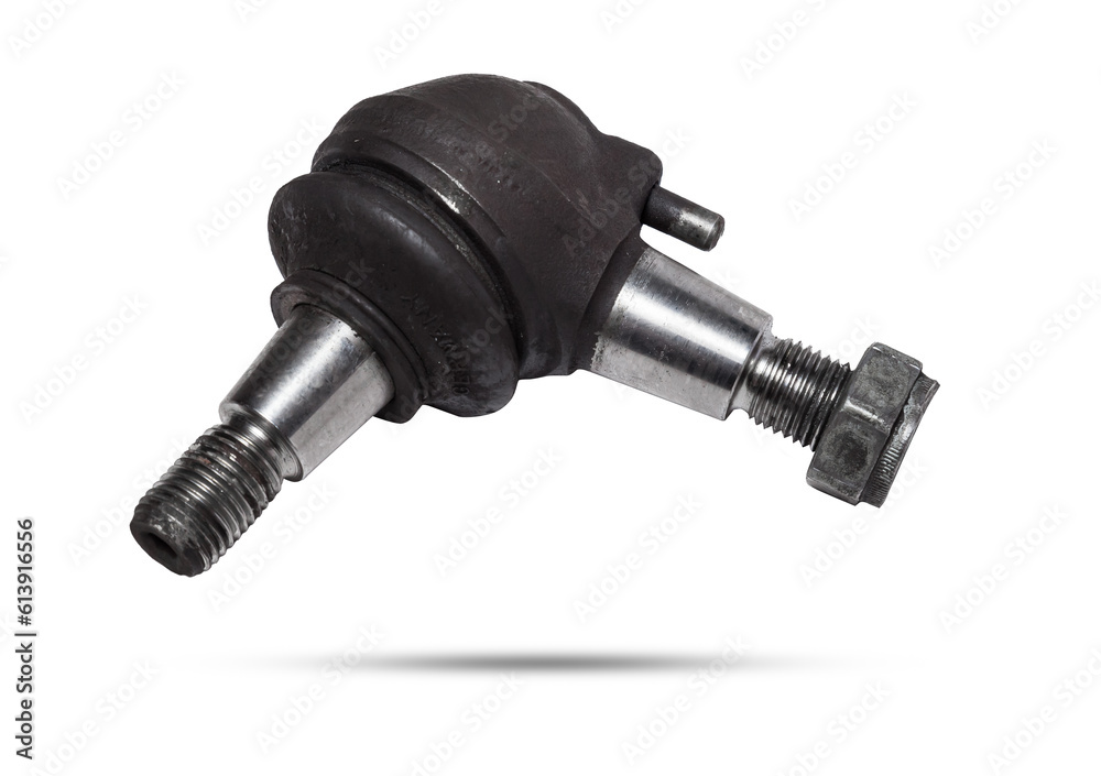 Ball joint on the arm of the car, part of the front suspension of the vehicle for repair and replacement in a vehicle repair shop. Spare parts catalog. Ball joint on the arm of the car, part of the front suspension of the vehicle for repair and replacement in a vehicle repair shop. Spare parts catalog.